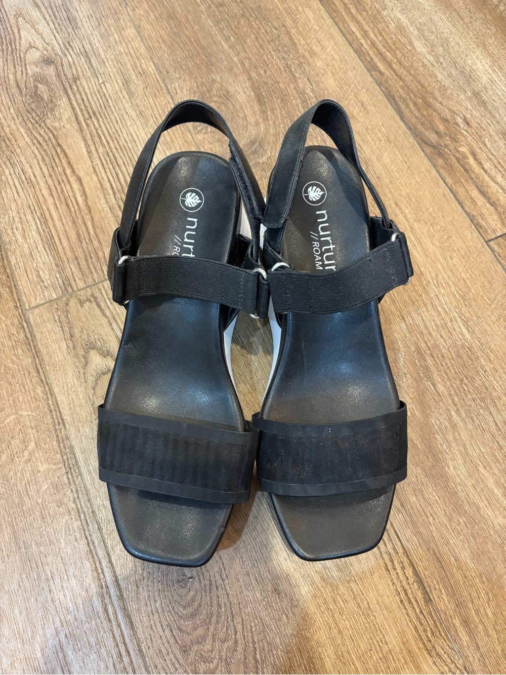 Nurture by Lamaze black and white wedge sandals